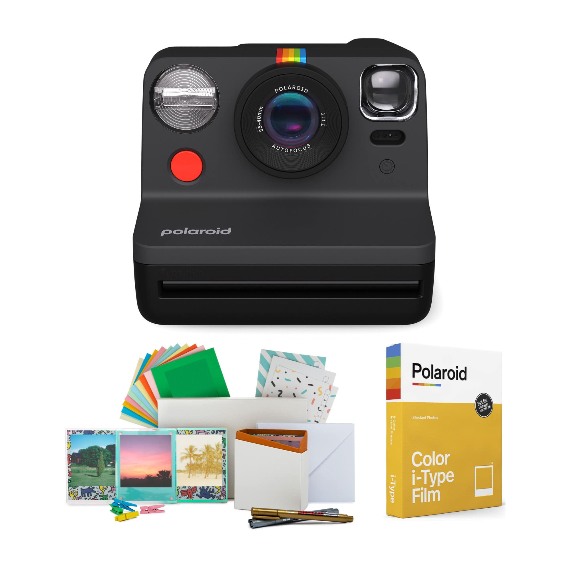 Polaroid Now 2nd Generation I-Type Instant Film Camera (Black), Shoot and Print Bundle with Magnetic/Hanging Photo Frames and Color Instant Film (8 Exposures) (3 Items)-image-11