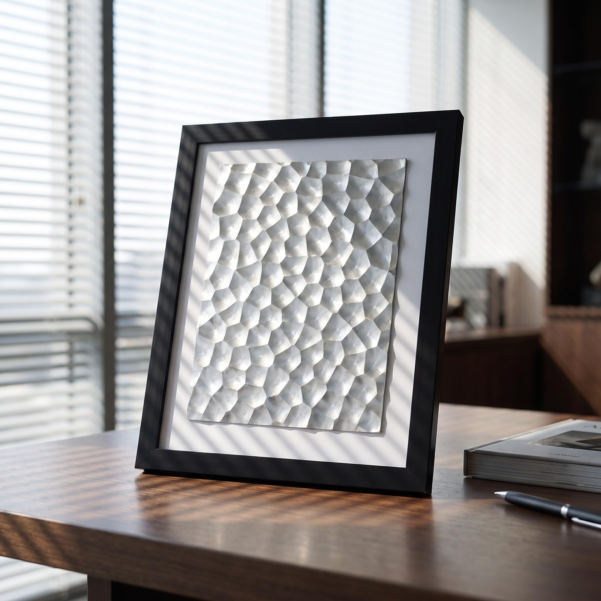 Marco De Fotos con Efecto De Luz Holográfica Dinámica, Adorno Martillado con Luz 3D, Adorno De Escritorio con Efecto Iridiscente, Creativo De Cumpleaños O para