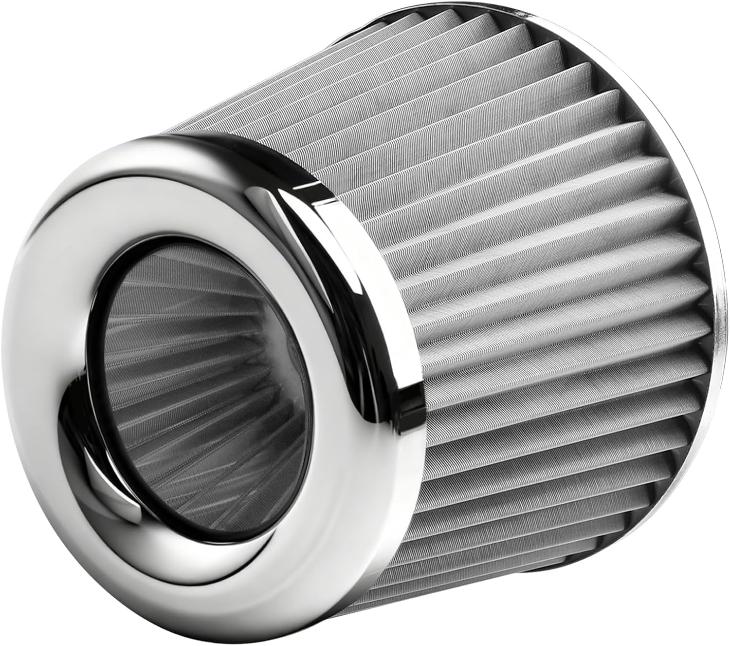 3" 76mm Universal High Flow Cold Air Intake Air Filter Upgraded Stainless Steel Cone Filter(Red)