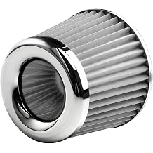 3" 76mm Universal High Flow Cold Air Intake Air Filter Upgraded Stainless Steel Cone FilterSilver