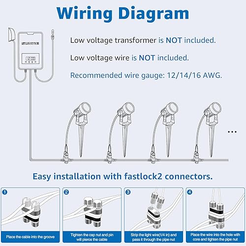 Miniatura 7 de SUNVIE Iluminación de paisaje de bajo voltaje de 3 W, focos LED de paisaje con conectores, impermeables, de bajo voltaje, luces de paisaje de 3000