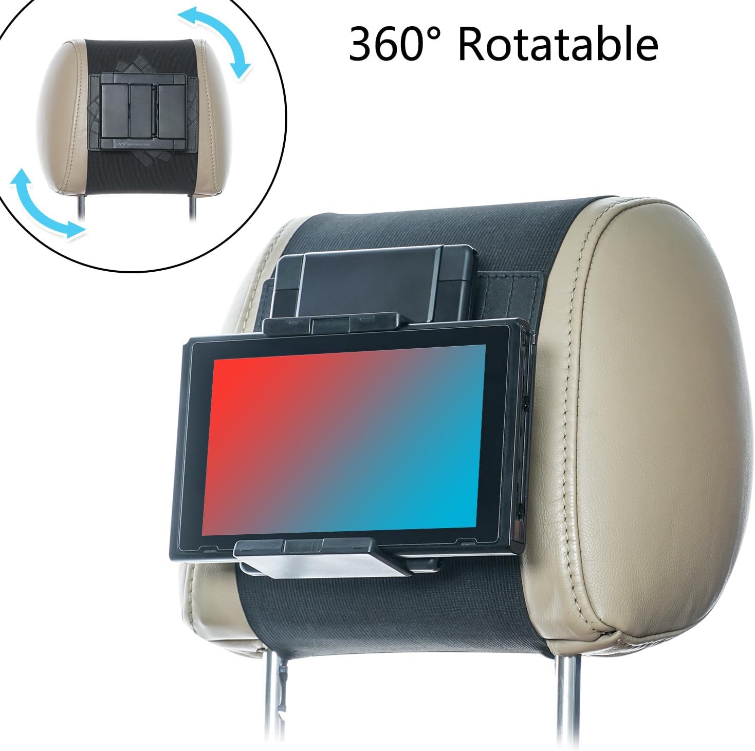 TFY Swivel Car Headrest Mount Holder for Switch for Car Swivel image 2