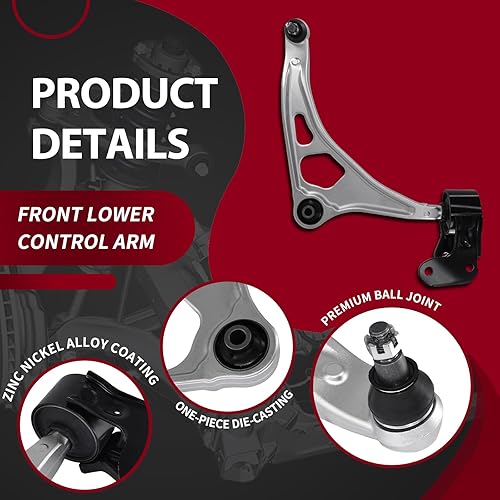 Miniatura 5 de Kit de suspensión de 2 piezas de brazo de control delantero inferior derecho e izquierdo con kit de rótula de repuesto para Honda Odyssey 2018-2022