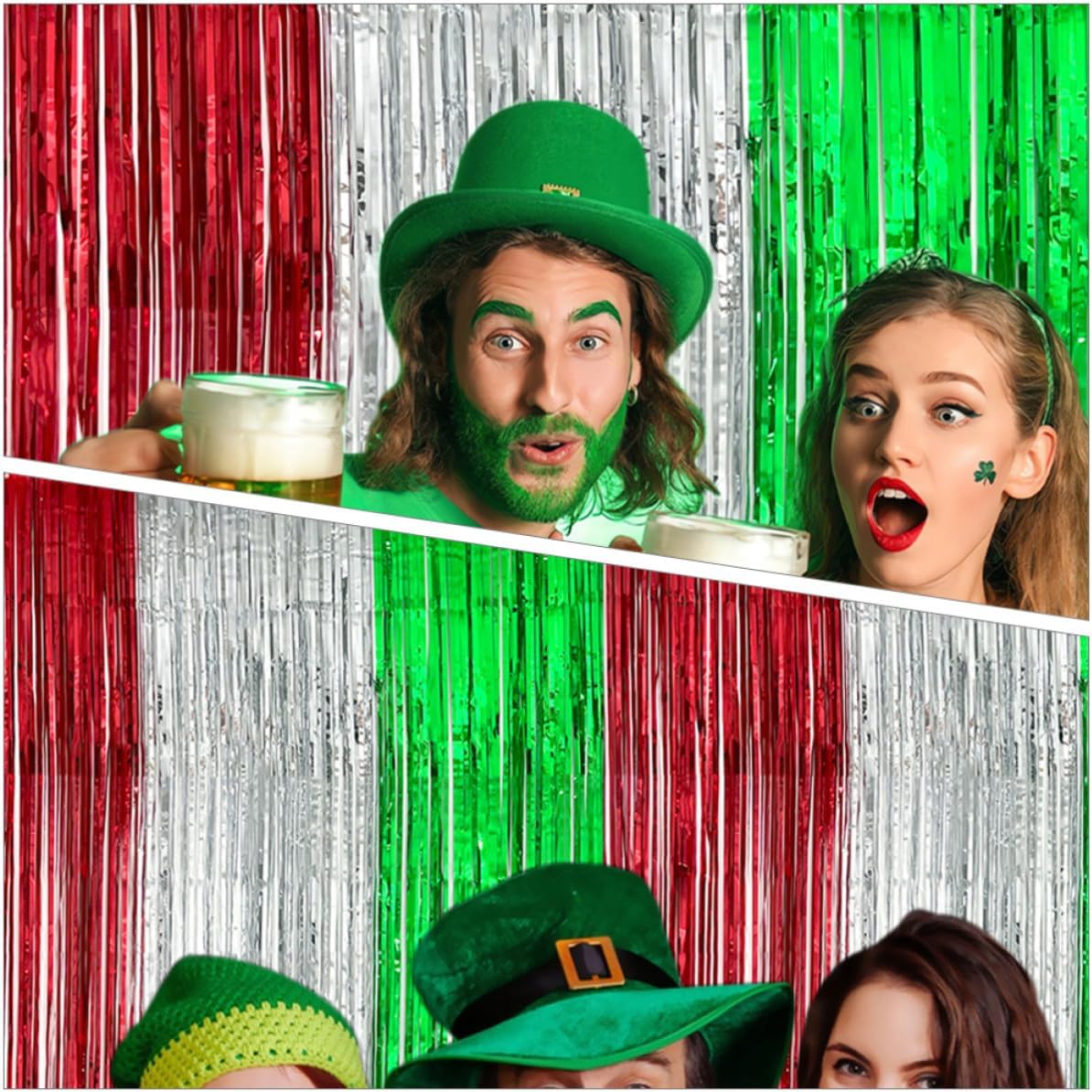 SEWACC Pet Tinsel Fringe Backdrop Curtain Colorfast and Eye Catching Design, for Masquerade and Room Decoration, Photo Studio Party Streamers