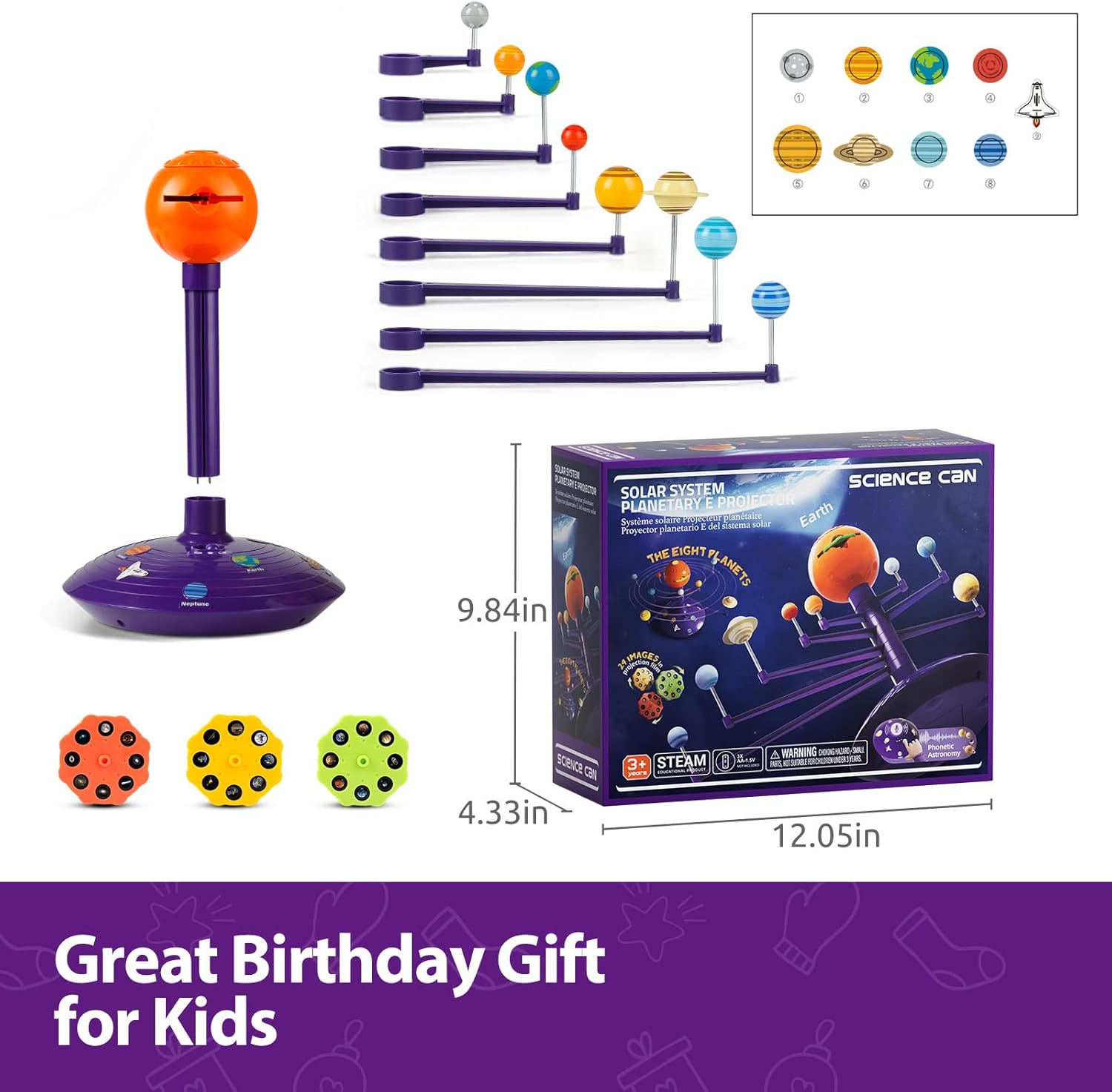 Science Can Solar System for Kids, Talking Astronomy Solar System Model Kit, Planetarium Projector with 8 Planets STEM Space Toys for 3 4 5+ Years Old Boys Girls - Image 8