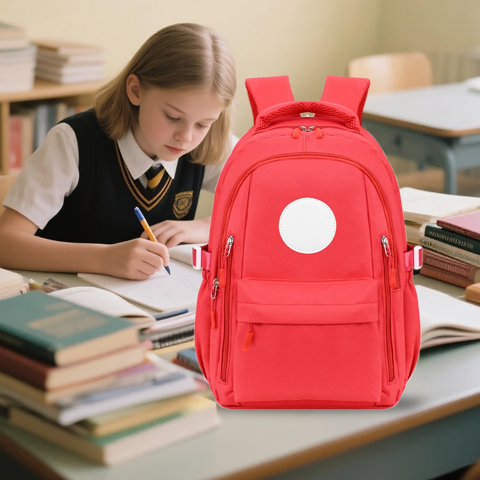 Zaino Asilo Bimba, Zaino Scuola Scomparti Multipli, Zaino per Bambini, Borsa da Scuola per Ragazzi e Ragazze, Leggero e Resistente, con comode tracolle