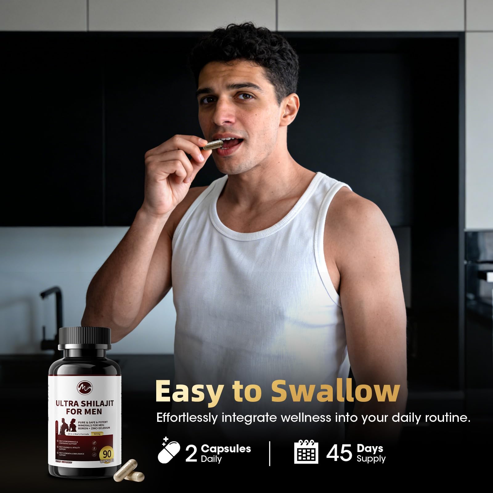M inch Shilajit for Men, 10-in-1 Booster for Men - Stamina, Vitality & Strength Booster, Male Enhancing Supplement with Ashwagandha, Tongkat Ali & Tribulus Terrestris Extract, 90 Vegan Capsules — Amazon image 8