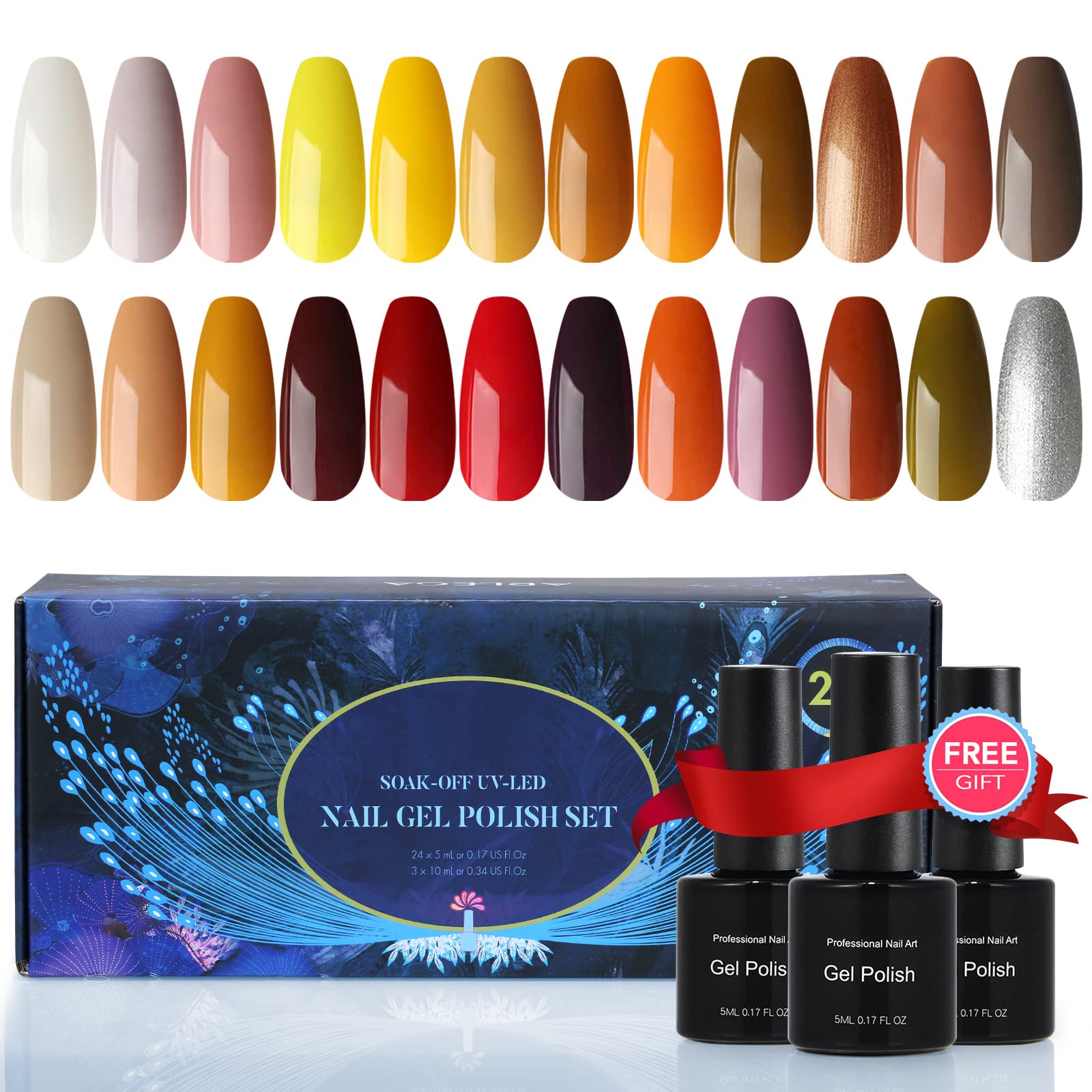 Juego de Esmalte de Uñas en Gel con Base, Capa Brillante y Mate
