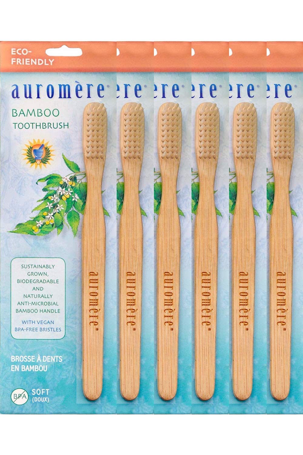 AuromereBamboo Toothbrush (6 Pack)