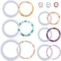 Syhood 9-Piece Silicone Bracelet & Ring Resin Molds Set - Epoxy Jewelry Casting Molds, Multiple Sizes for DIY Crafts
