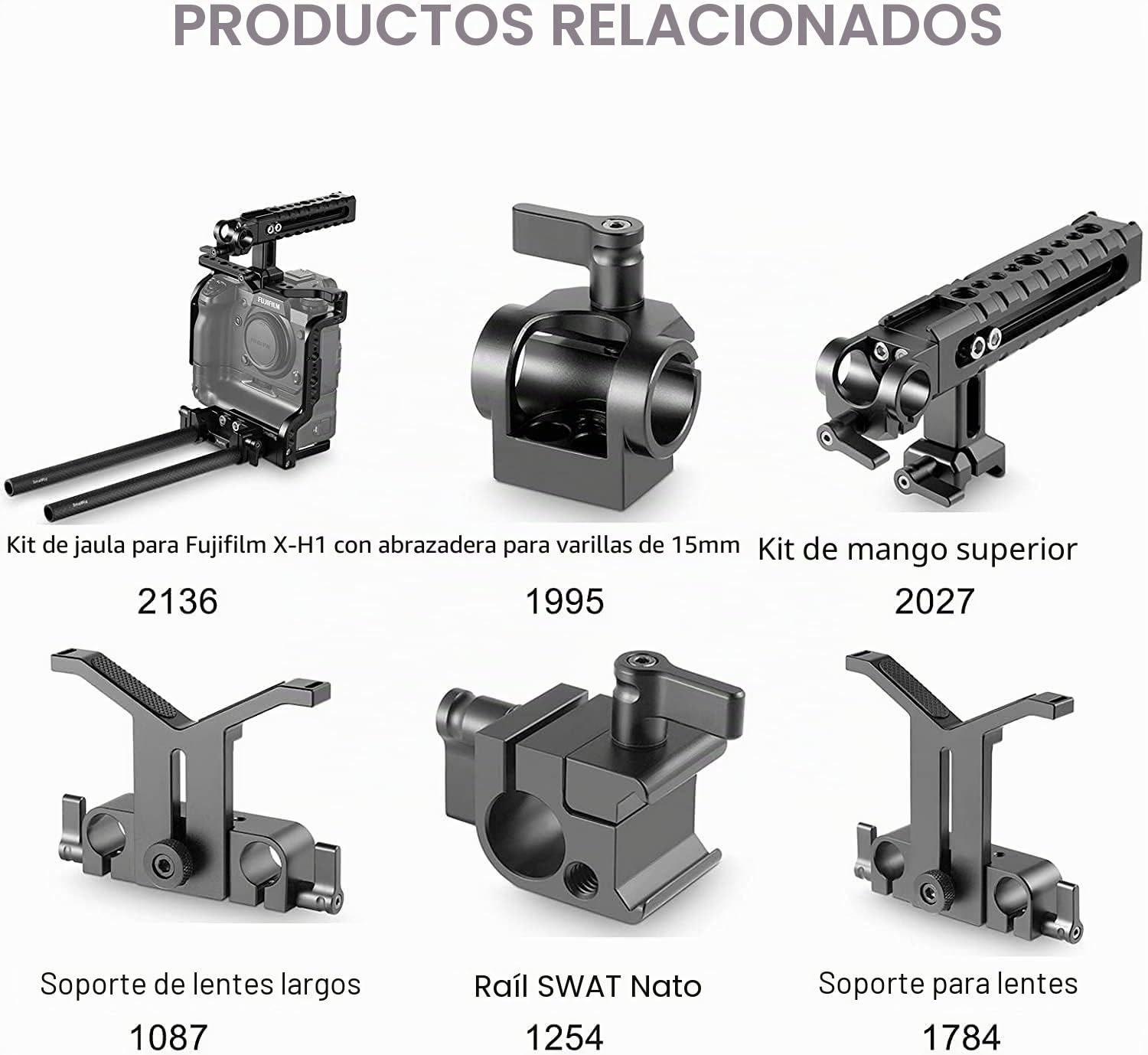 SMALLRIG 15 mm Varilla de Fibra de Carbono (22,5 cm, Lote de 2) – 1690