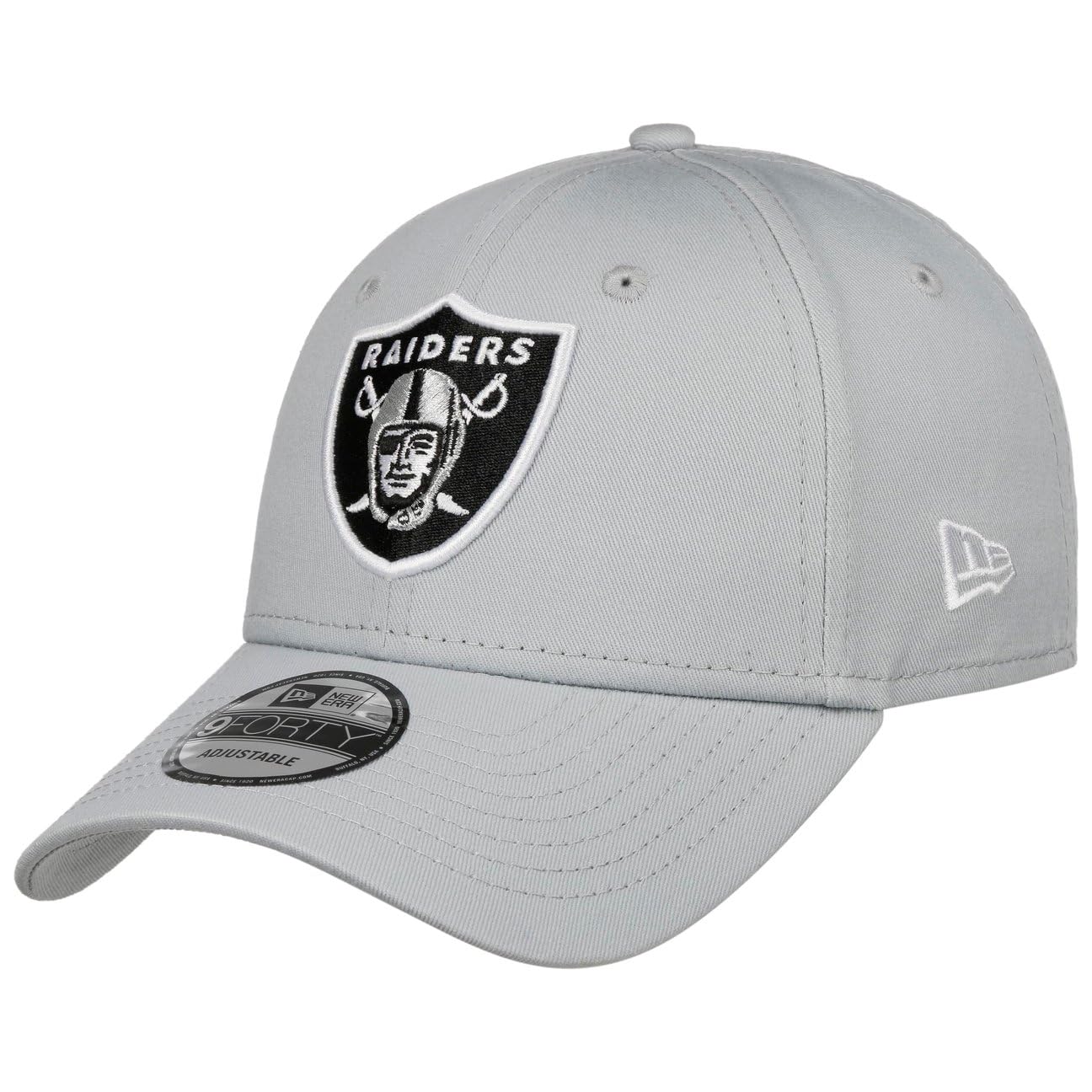 New Era Gorra 9Forty Side Patch RaidersEra Hombre - Curved Brim Cap de Beisbol NFL Hebilla Metal, con Visera Verano/Invierno Primavera Verano Otoño Invierno
