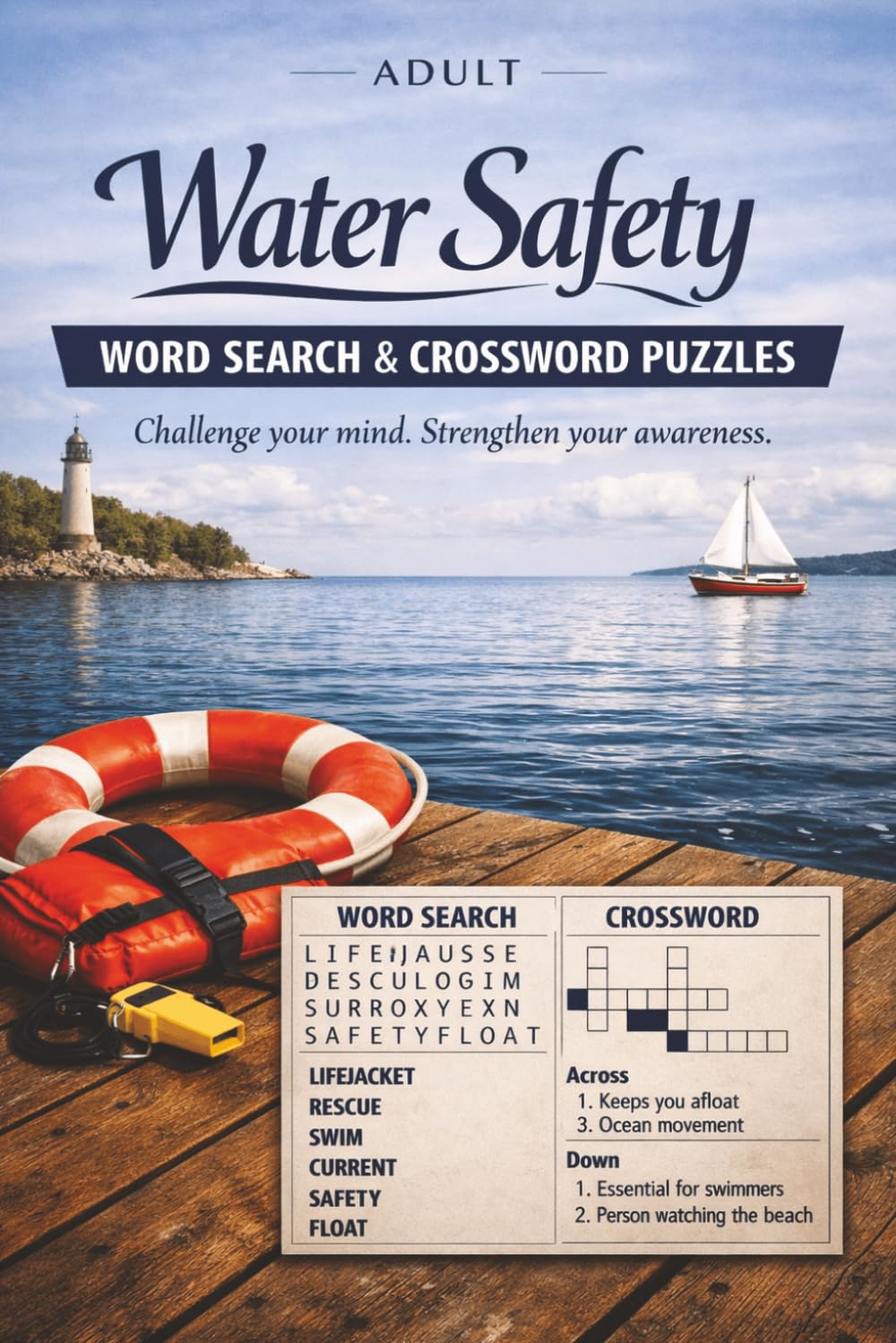 Water Safety for Adults: Word Search & Crossword Puzzles