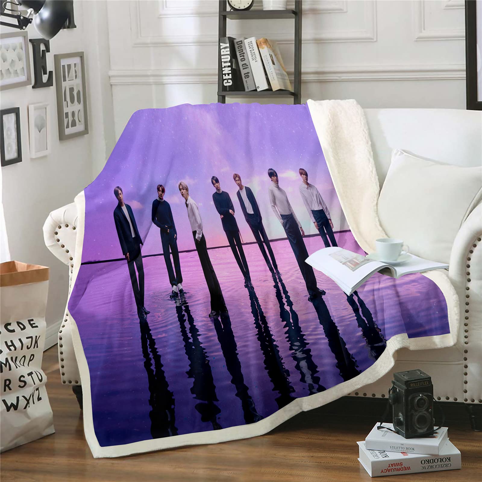 BTS Bulletproof Boy Scouts Decken 100% Microfibre, Fleecedecken for Erwachsene Kinder Weich Und Warm,Weich und warm,für Schlafsofa und Sofa (3,150x200cm)
