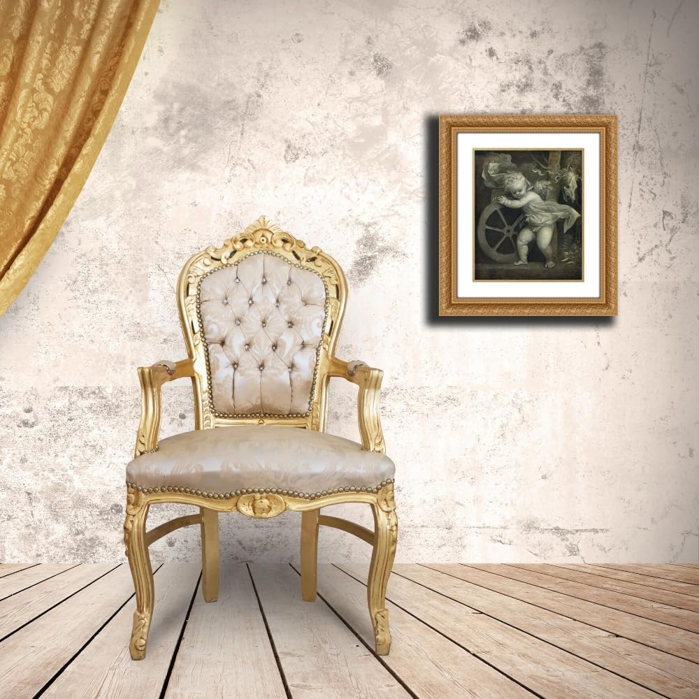 ArtDirect Cupid With The Wheel of Time (C. 1515-1520) Custom Framed Art Print Giclee Print or Canvas Options with Various Sizes and Customization by Titian