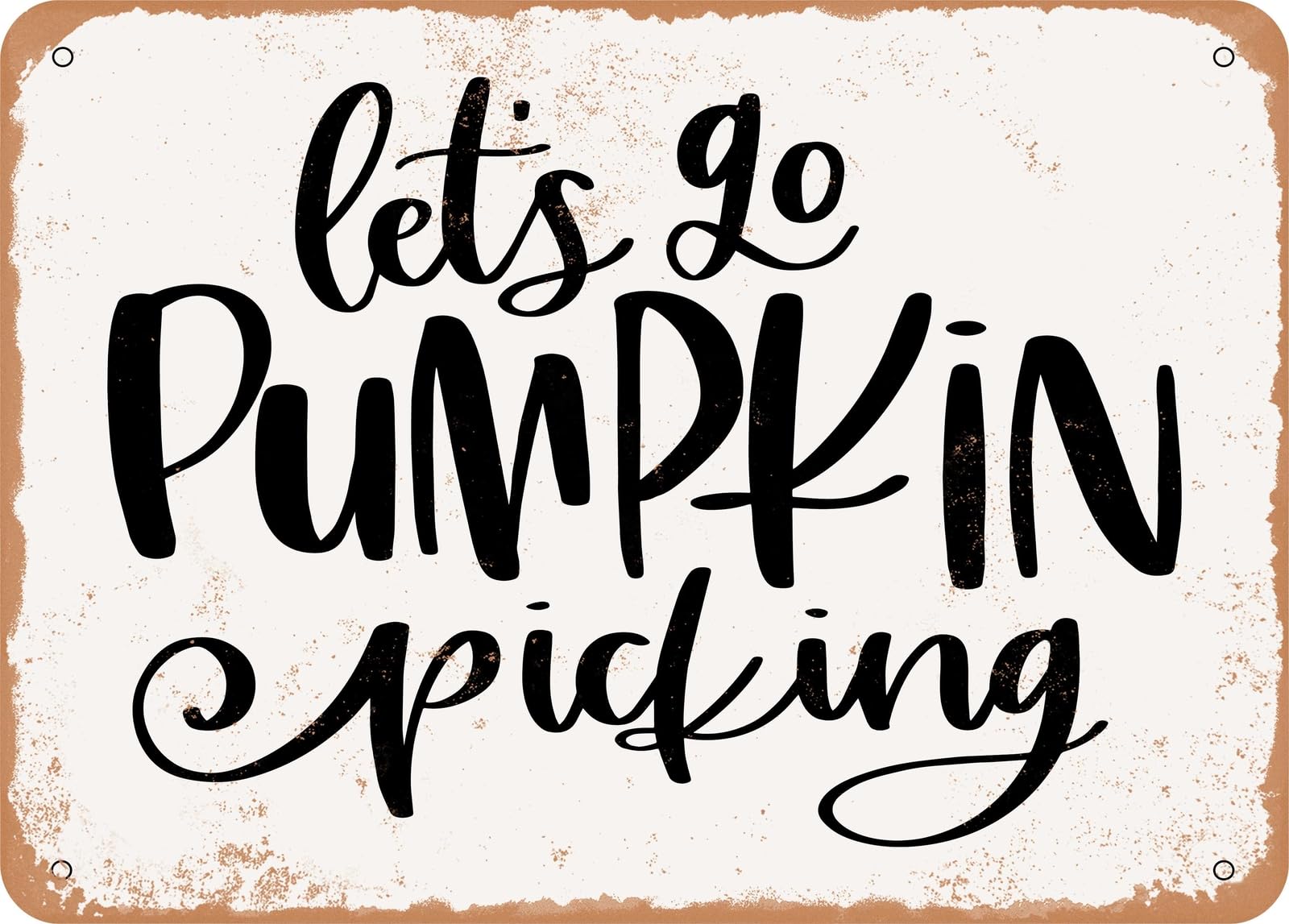 Miaomansenstore Metal Sign - Lets Go Pumpkin Picking - Vintage Look Sign Home Decor