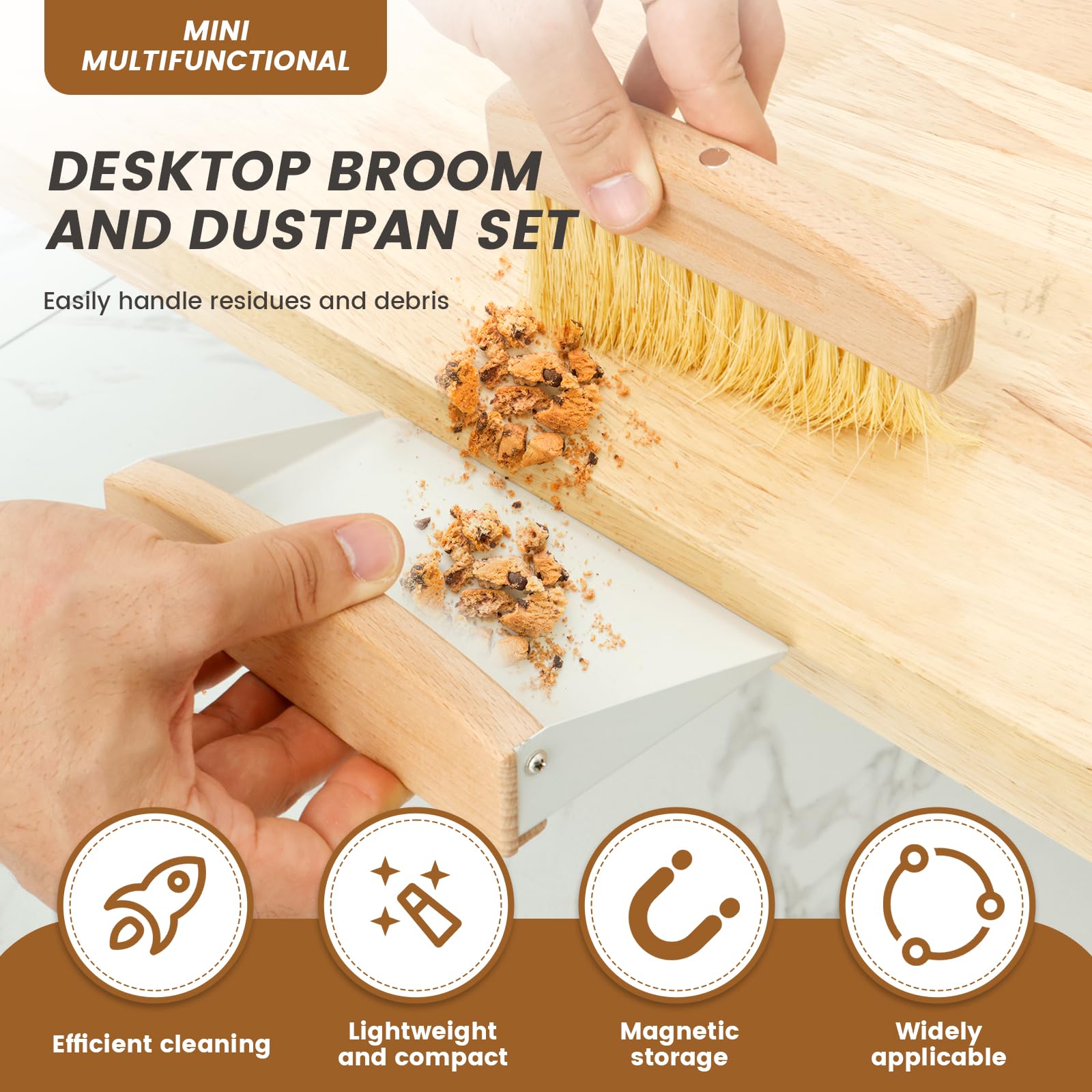 Lilixerw Small Dustpan And Brush,Whisk Broom And Dust Pan With Handle,Nesting Tiny Cleaning Broom Mini Hand Broom Dustpan Set Table Desk Keyboard Cars P - View #3