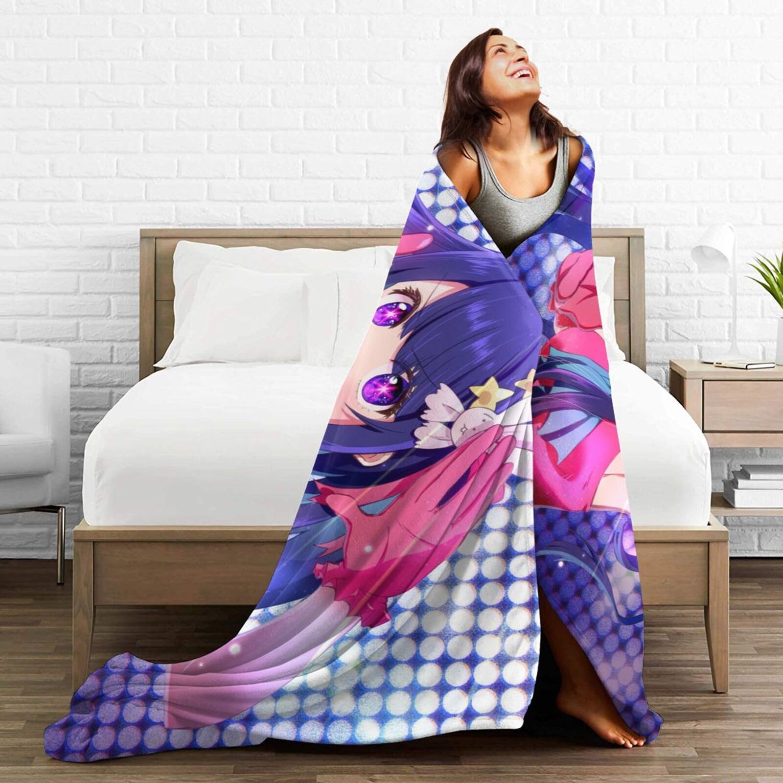 Amazon｜推しの子 星野 アイ ブランケット 軽量 毛布 ひざ掛け 大判