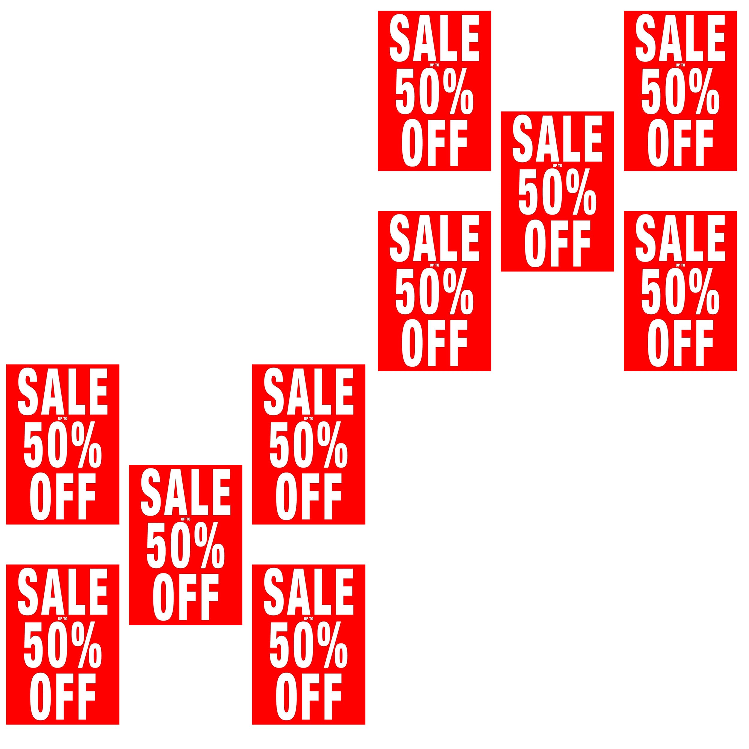 50 PER OFF Printed Sale Posters Window Display Sign/BANNERS/Advertising Business Shop Sign Shop Display Window Banner Reusable Posters Size A1 (10 X 50 PER OFF POSTER)
