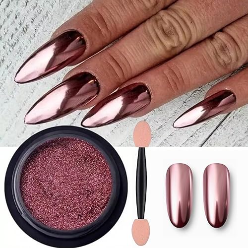 Miniatura 15 de Espejo holográfico dorado cromado polvo para uñas efecto brillantina, lentejuelas de polvo metálico, gel UV, pigmento de polvo cromado para uñas