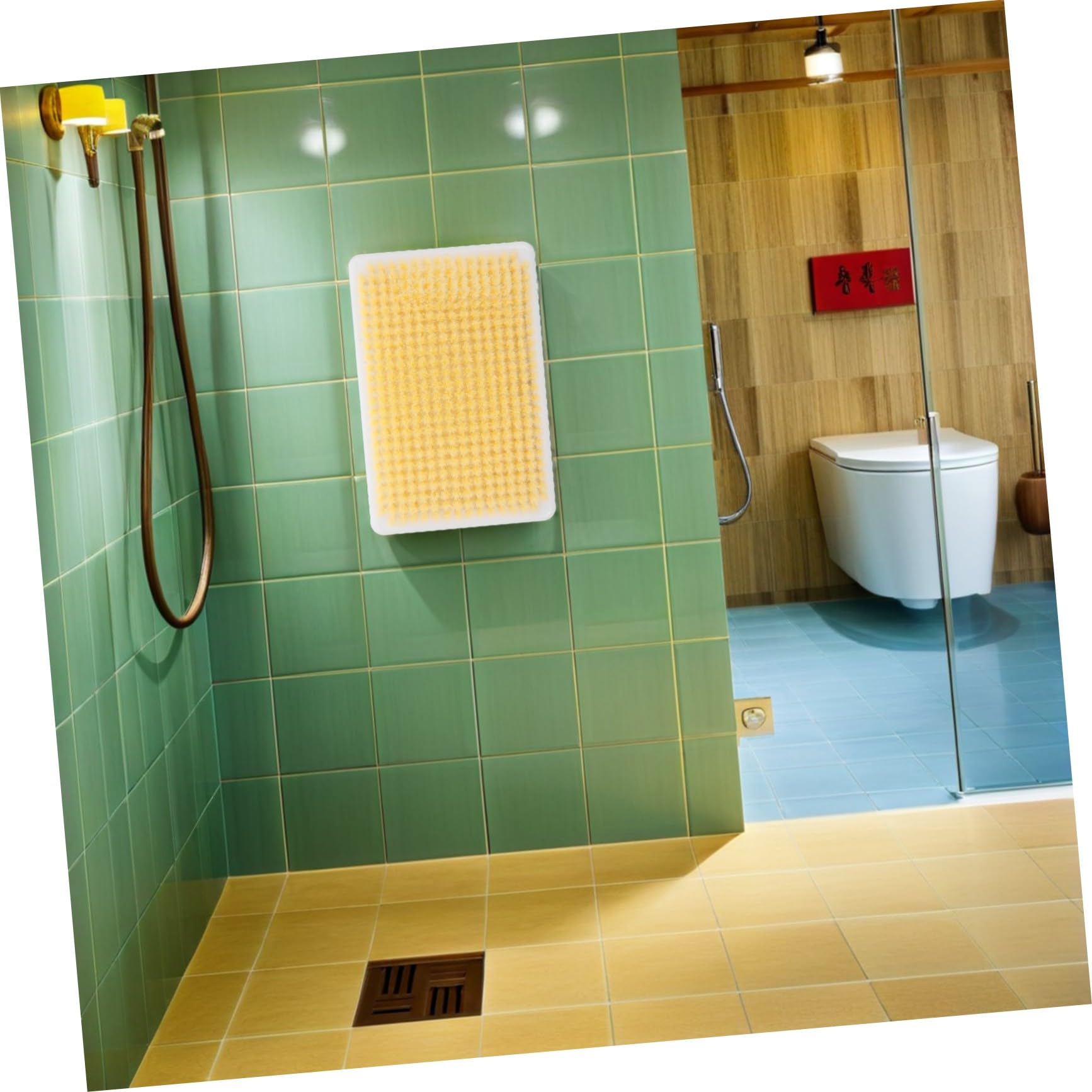 Wandmontierter Rückenschrubber aus Kunststoff 2 Stück für Dusche