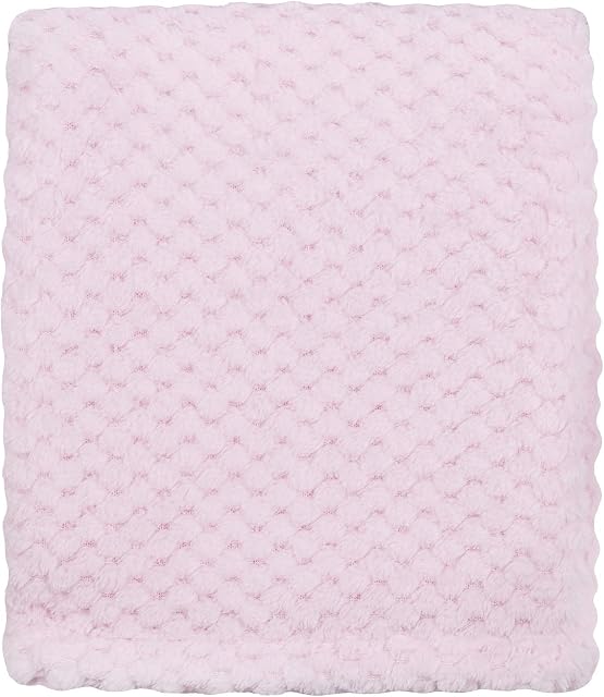 Baby Blanket Double Sided Soft Fleece for Girl  Cot Blanket for Newborn to Toddler  Waffle (Pink)