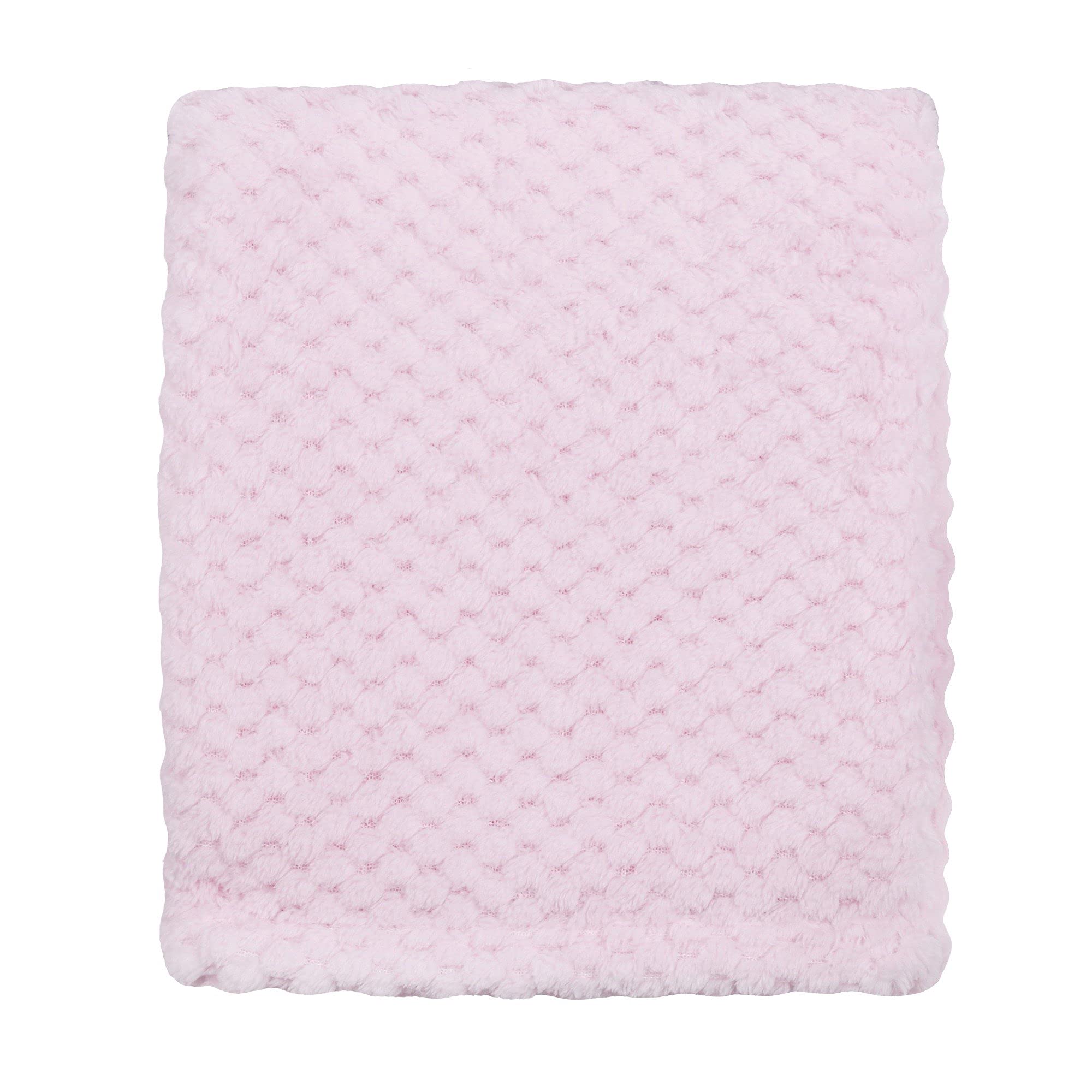 E&A Distribution Limited Women's Pink Baby Blanket Double Sided Soft Fleece For Girl – Cot Blanket For Newborn To Toddler – Waffle (Pink)