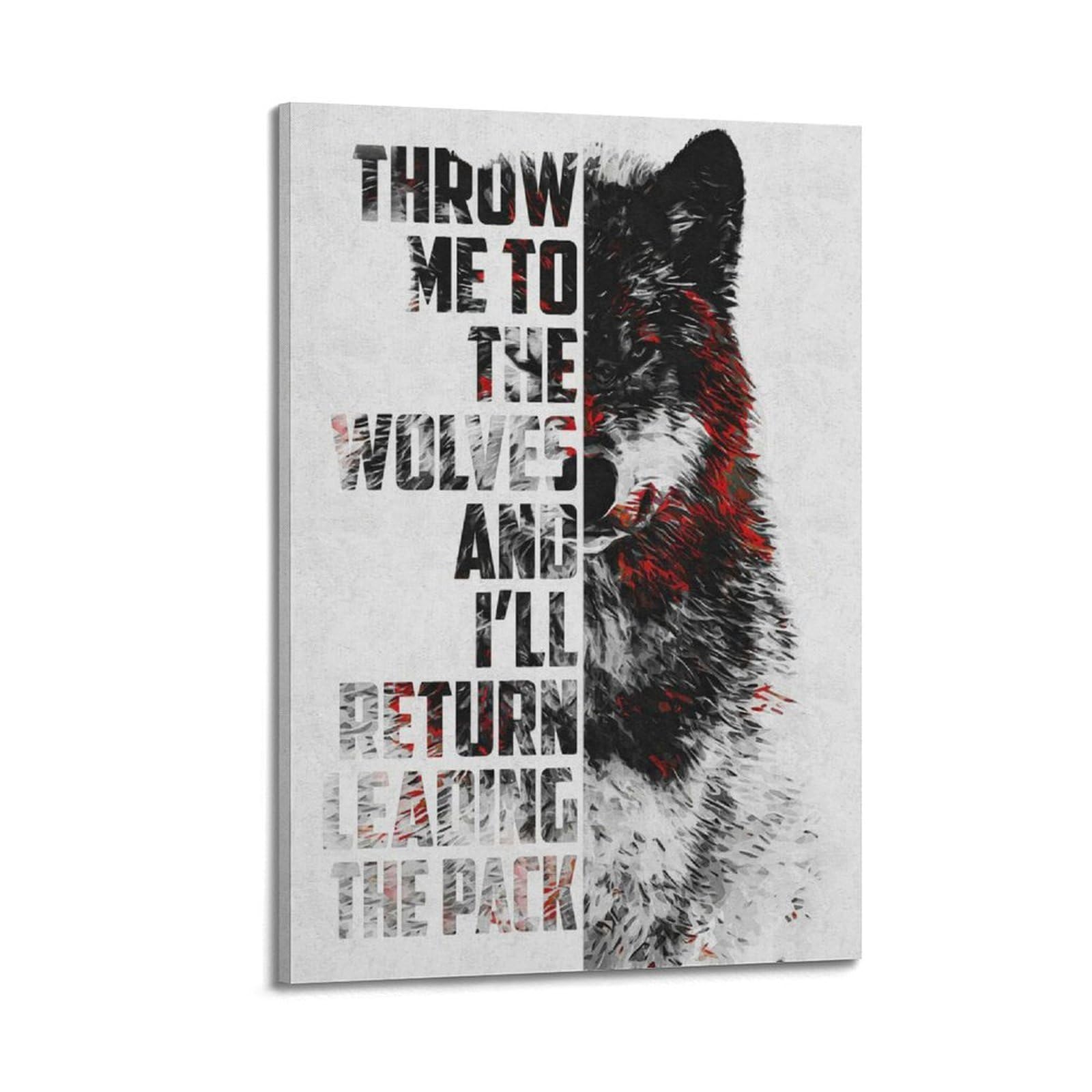 SUDANGDIANZI Office Motivational Poster Wolf Quote Canvas Poster And Wall Art Modern Family Bedroom Gym Office Decor Gift 20x30inch(50x75cm) Frame-style-6