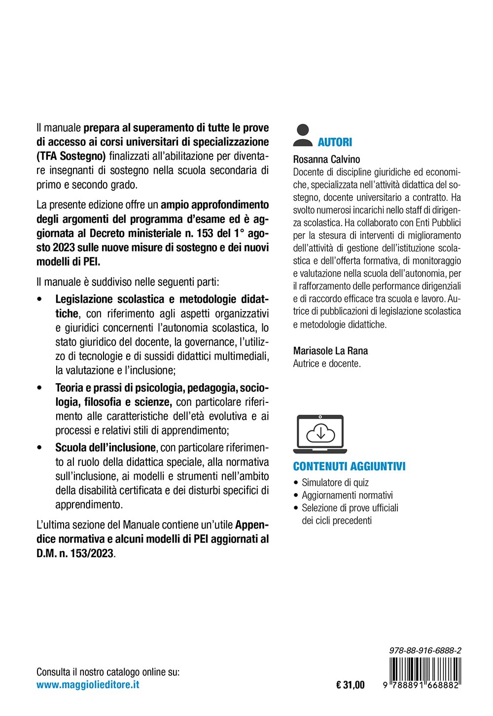 TFA Sostegno 2024 Manuale completo - Per tutte le prove di accesso nella scuola secondaria di primo e secondo grado