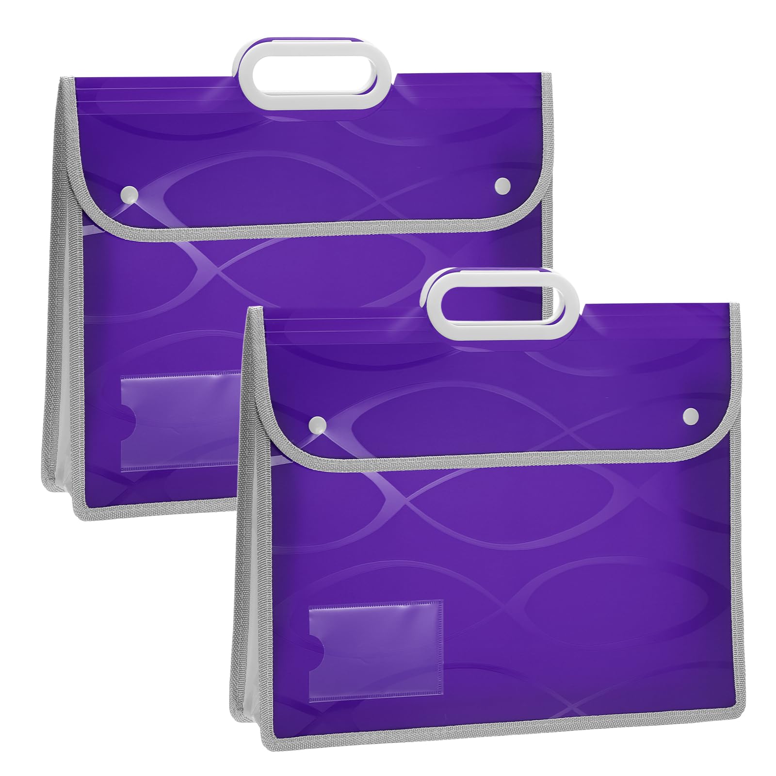 YOKIVE 2 Pack A4 Plastic File Folder with Handle, Purple — image 1