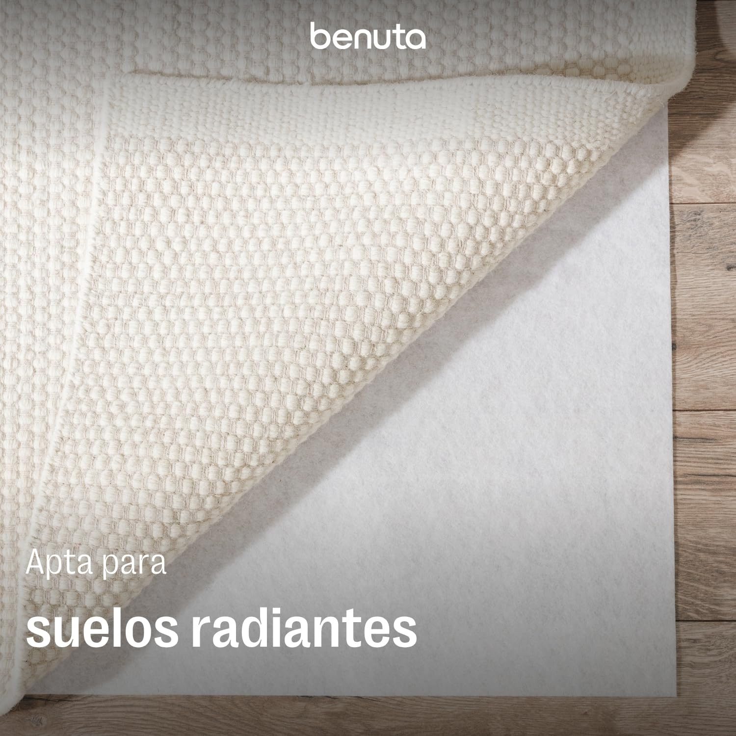 benuta Bajo Alfombra - 190x290 cm Rectangular - Antideslizante Grande - Base Recortable - Malla para salón - Extra Underlay