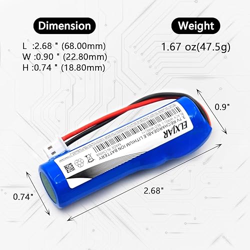 Miniatura 2 de Paquete de 2 baterías de iones de litio de 3.7 V 2600 mAh de repuesto para radio de emergencia Midland ER300 ER200 BATT20L Radio de alarma
