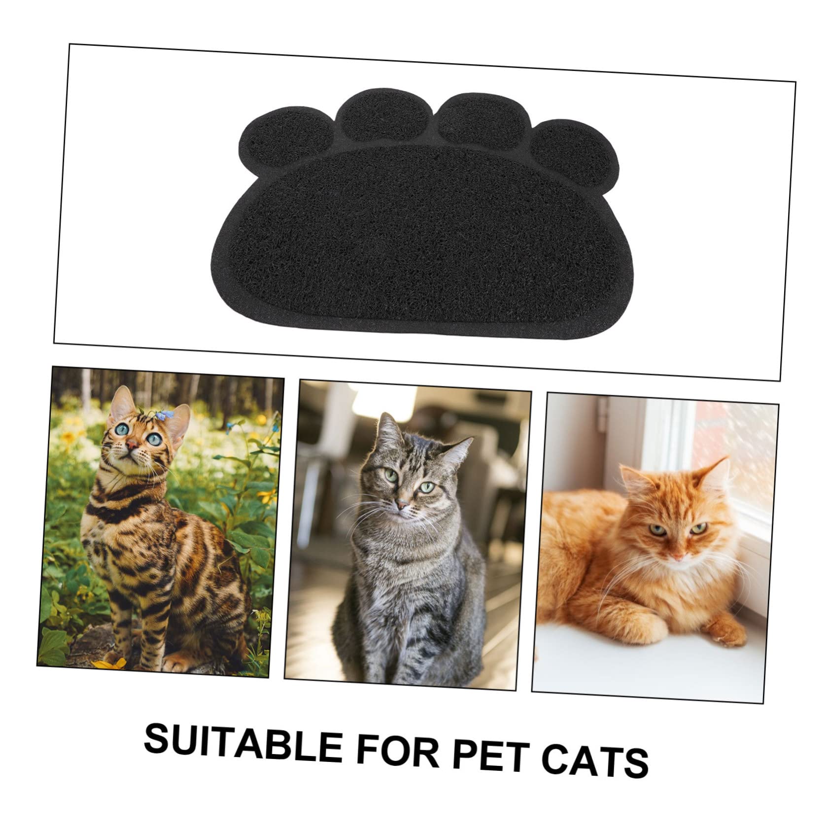 BESPORTBLE 3St Haustierbedarf katzenklo vorlegematte katzenklo vorleger matte Katzentoilette Wasserdichte Teppiche für den Innenbereich katzenstreu PVC-Streumatten Katzentrinkschale Pad Black
