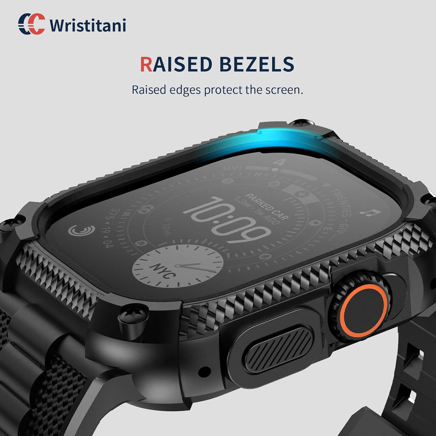 Wristitani Compatible with Apple Watch Band with Shockproof Rugged Case 40mm 41mm 42mm 44mm 45mm 46mm 49mm for iWatch Ultra 3/2/1 SE 3/2/1 Series 11/10/9/8/7/6/SE/5/4, Durable TPU Sport Strap - Image 3