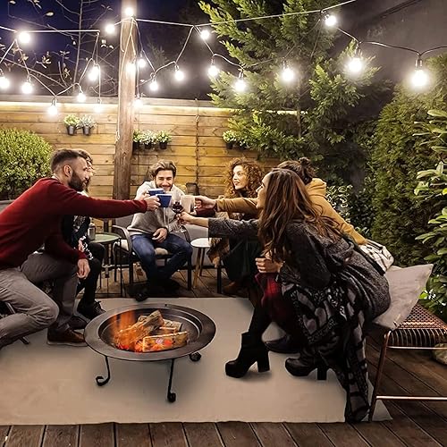 Miniatura 7 de Tapete rectangular para hoguera, protector de cubierta para hogueras con material ignífugo, tapete ignífugo para patio al aire libre, césped y suelo