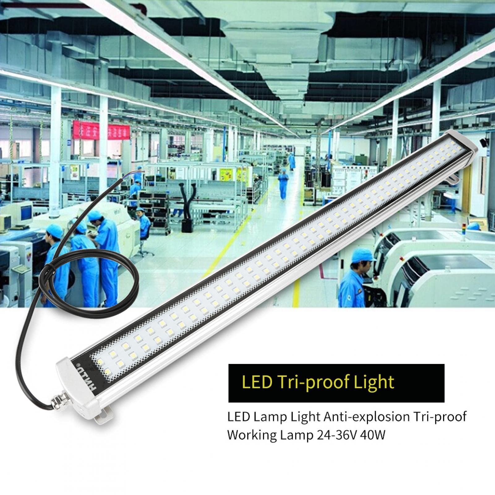 Lampada a LED impermeabile per macchina CNC Lampada da lavoro industriale a prova di officina anti-esplosione Tri-prova 24-36V 40W