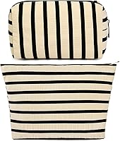 Vista 27 de SOIDRAM 2 Piezas Bolsa de Maquillaje Grande, Bolsa de Cosméticos a Cuadros de Gran Capacidad, Bolsa de Lona Mixta para Viaje, Bolsa Organizadora