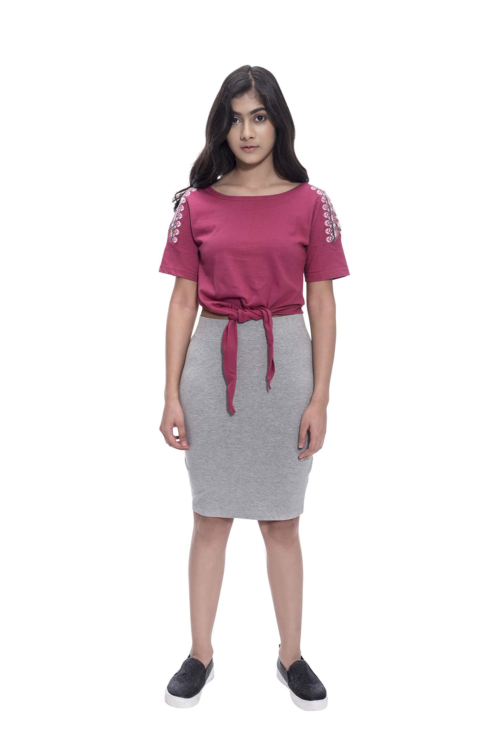 neramm Women's Magenta Embroidery Tie Up-picture-46