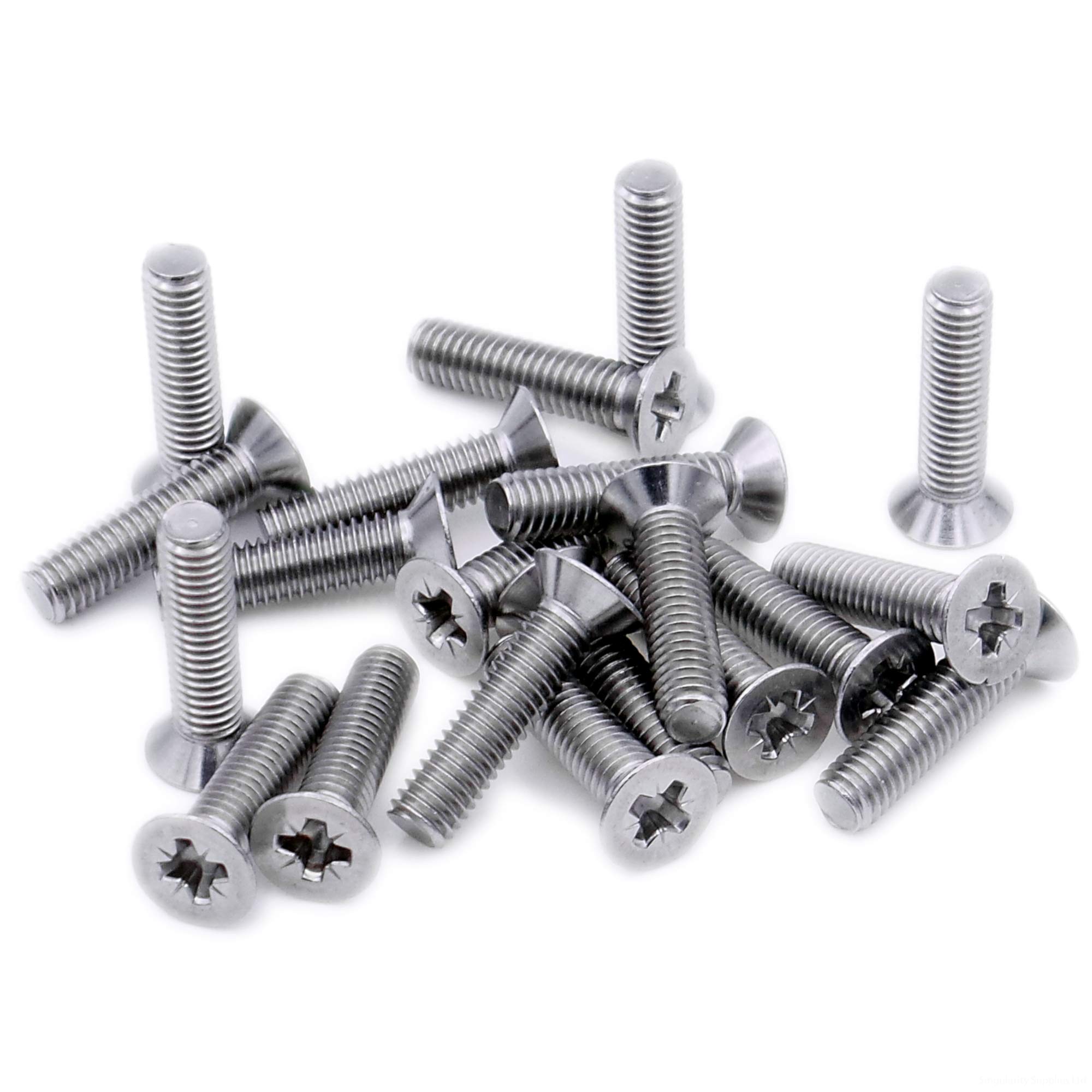 Singularity Supplies M5 (5Mm X 14Mm) Pozi Countersunk Machine Screw (Bolt) - Stainless Steel (A2) (Pack Of 20)