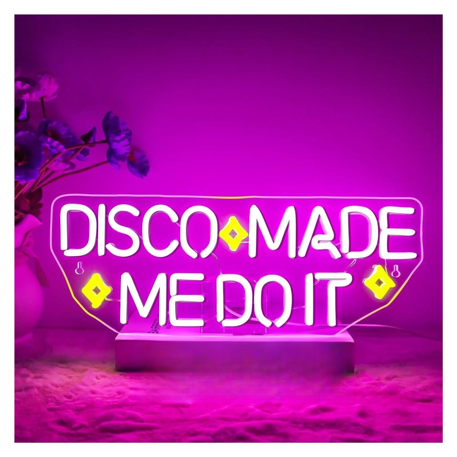 XENITE Luces Art Decoration Christmas Letrero De Neón Disco Made Me Do It Lámpara Decorativa Con Letras Para Colgar En La Pared, Ideal Para Bares, Fiestas, Clubes Y Estudios De Baile