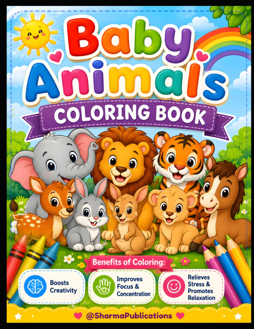 Baby Animals Coloring Book: A Fun-Filled Coloring Adventure with Adorable Baby Animals