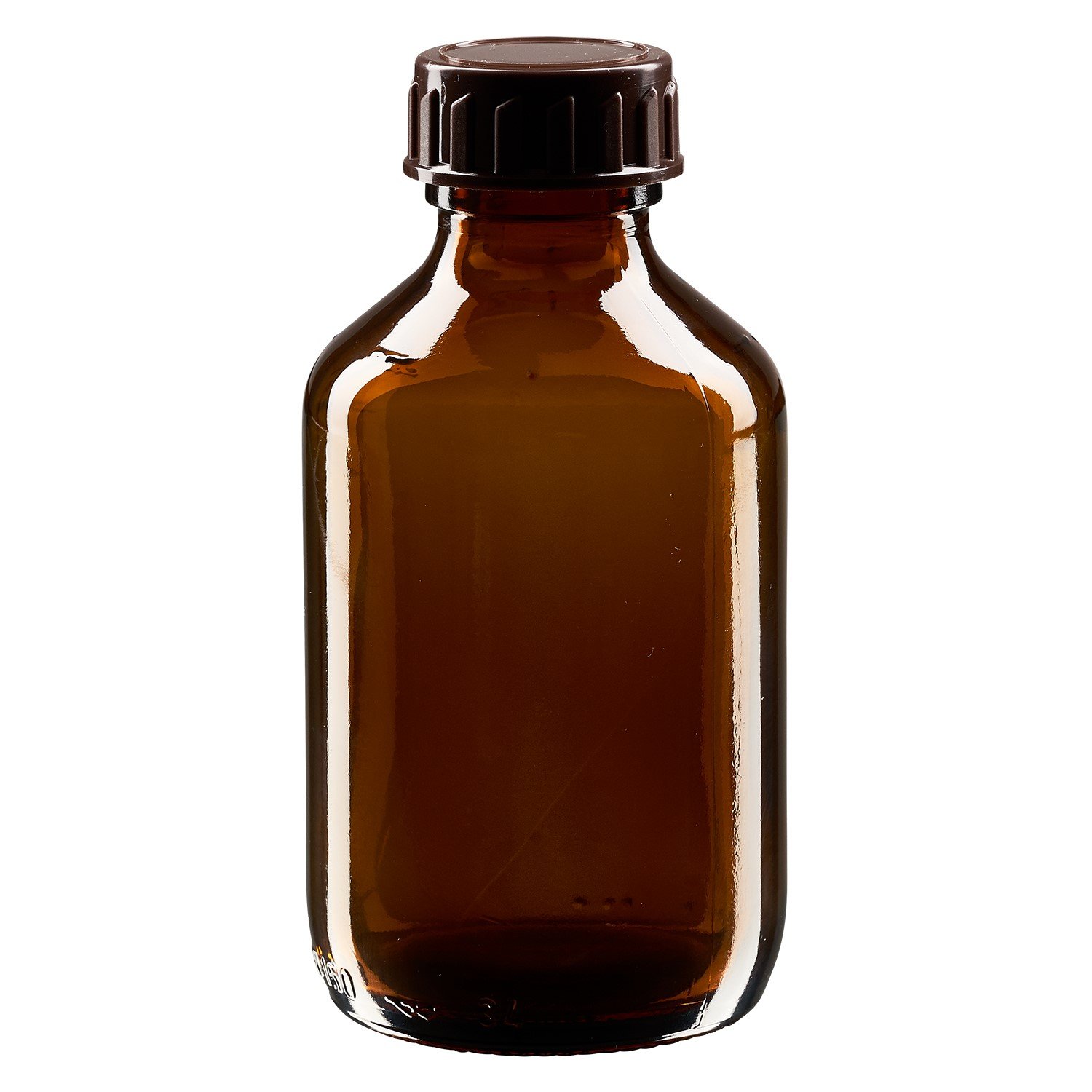 50 x Euro-Medizinflasche 150ml, braun PP28, mit braunem Schraubverschluss Standard
