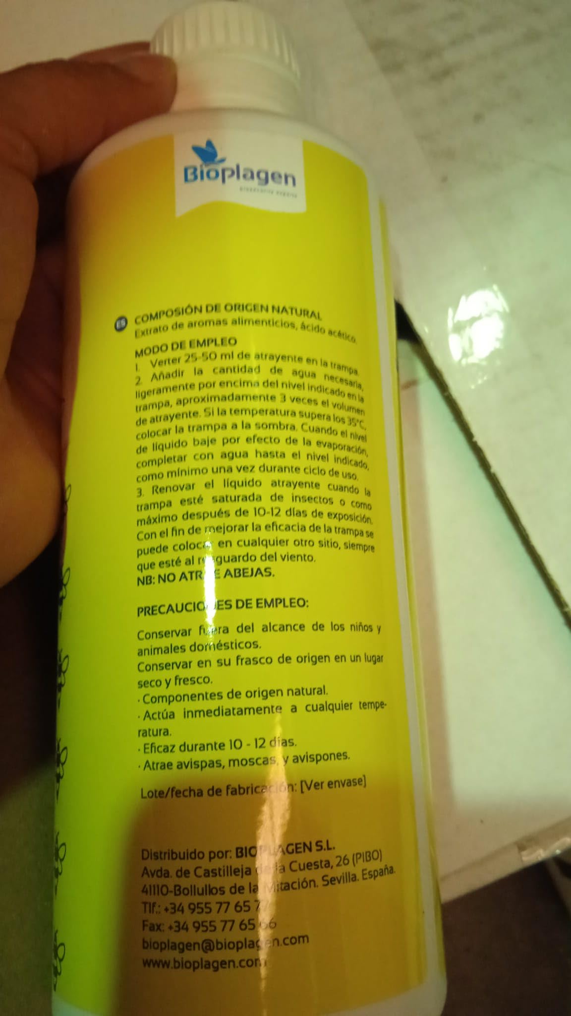 Bioplagen Wasptrap Trampa Avispas + Biowasp Atrayente concentrado listo para usar 500 ml