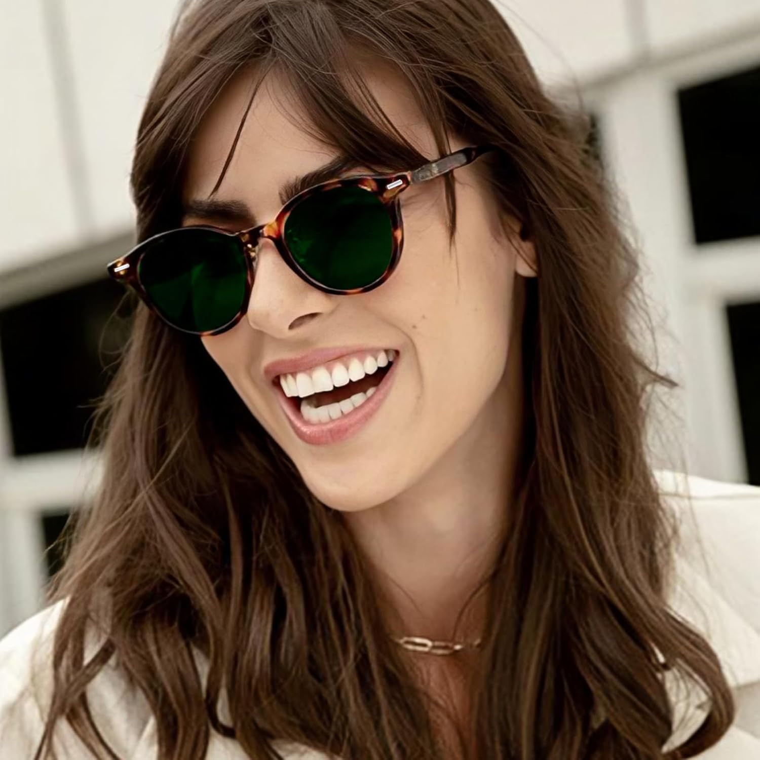 VIA LEECA Retro Round Sunglasses for Women Men Small Circle Tinted 46mm UV400 Protection Lens Shades Style