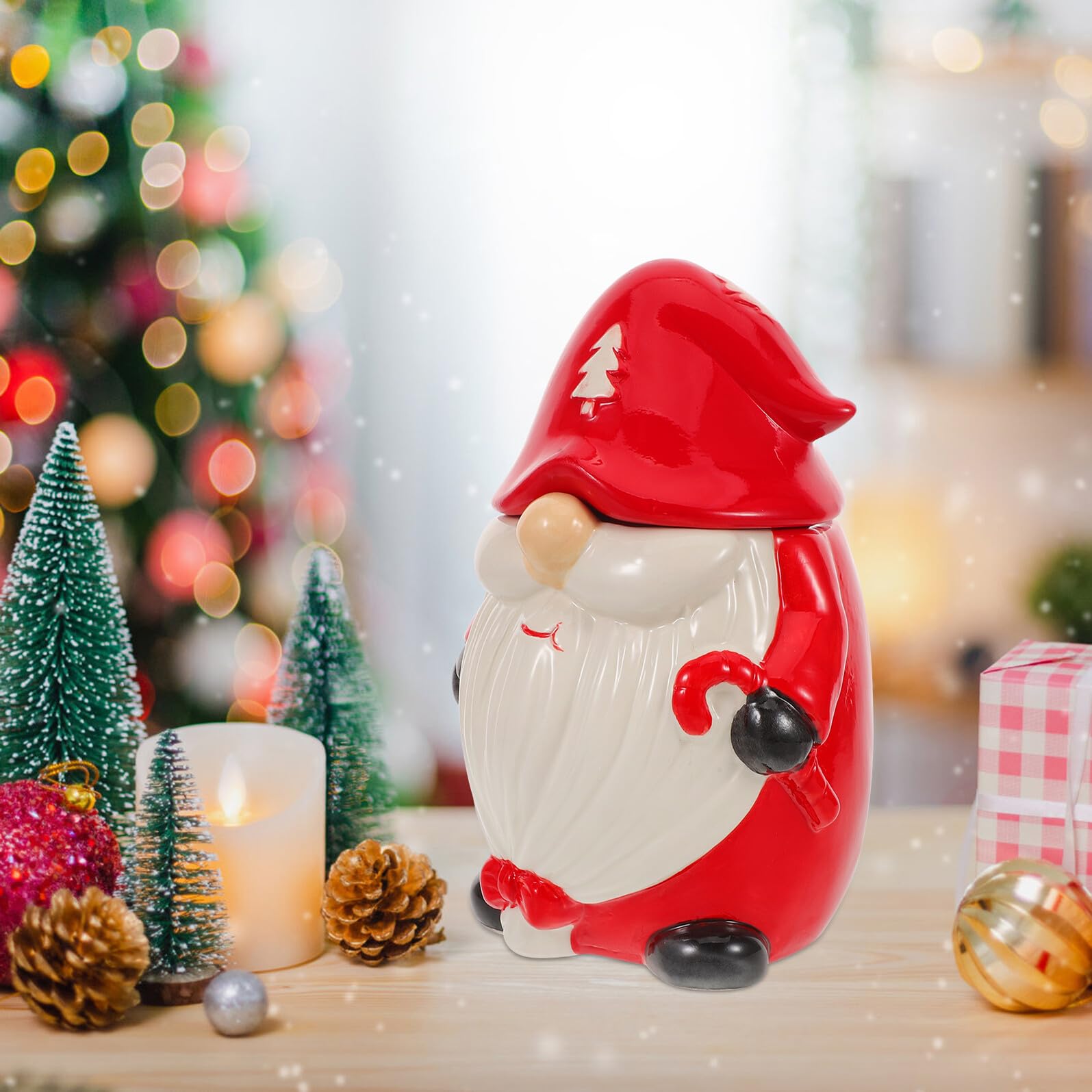jojofuny Boîtes de Noël Céramique Bocaux Décoratifs à Couvercle Petites Boîtes pour Biscuits et Bonbons Idée Cadeau Festif