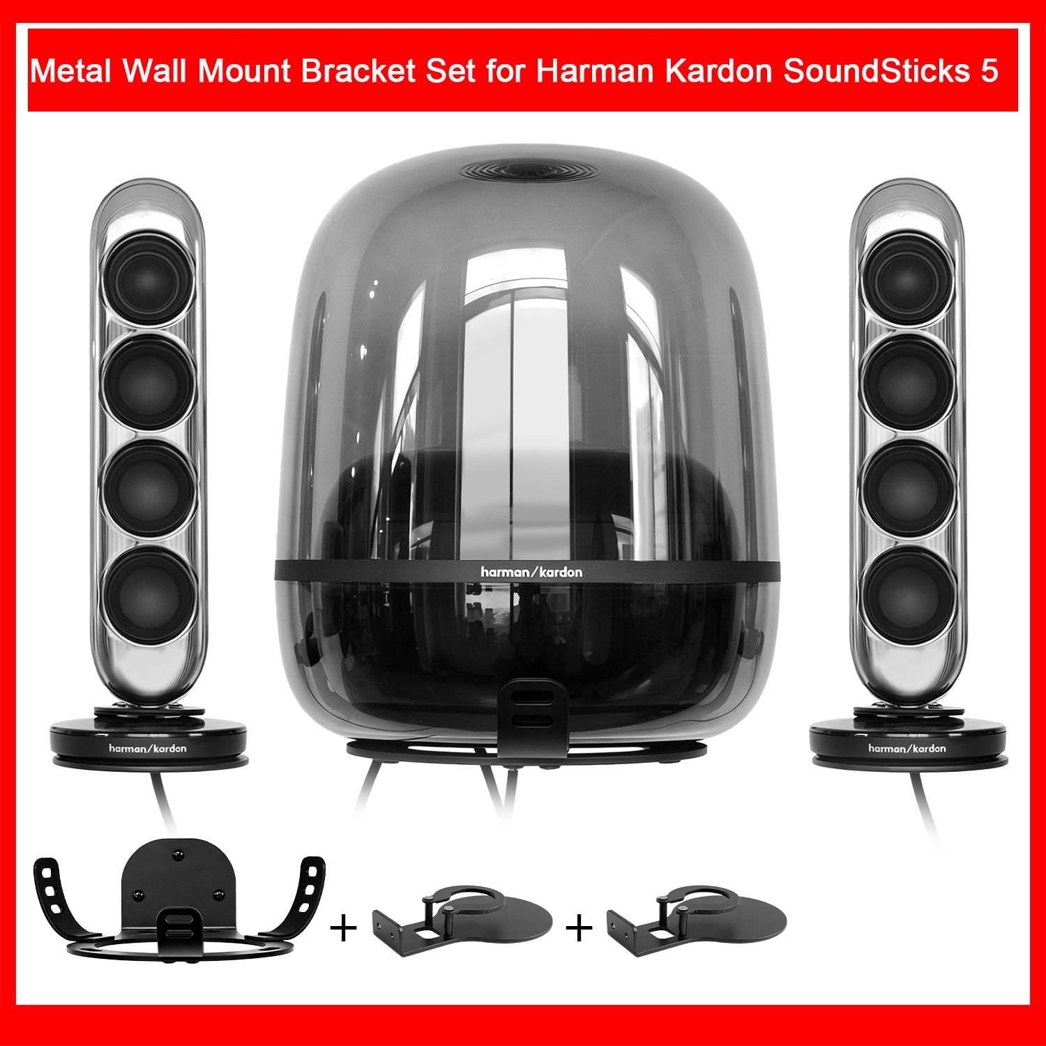 Set di staffe per montaggio a parete in metallo compatibili con Harman