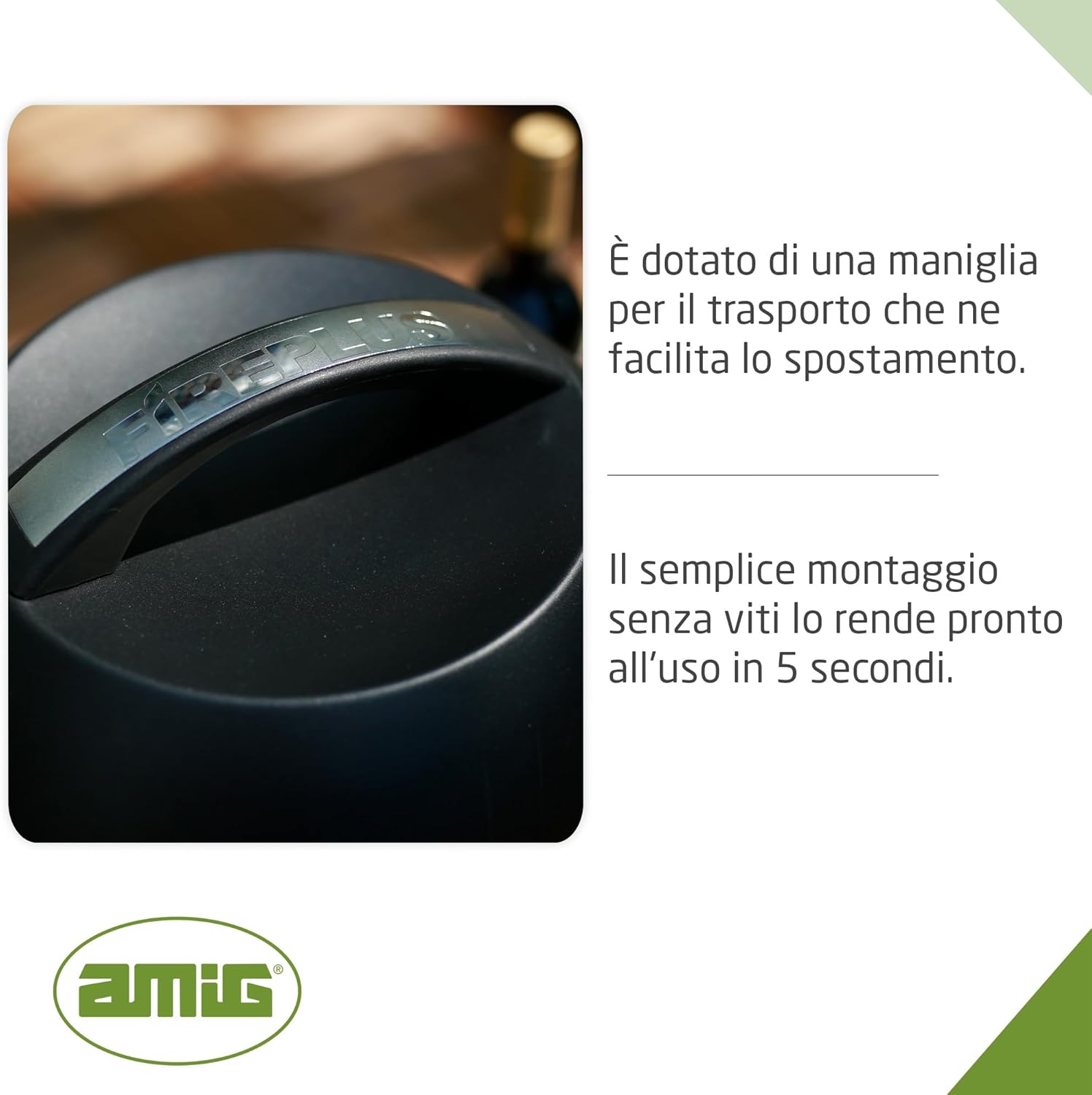 Amig - Fireplus Barbecue portatile a carbonella o a legna | Barbecue da tavolo compatto | Con sistema di ventilazione e serbatoio per la cenere | Griglia in acciaio Ø29 cm | Dimensioni: Ø34,5x42,8cm Amig - Fireplus Barbecue portatile a carbonella o a legna | Barbecue da tavolo compatto | Con sistema di ventilazione e serbatoio per la cenere | Griglia in acciaio Ø29 cm | Dimensioni: Ø34,5x42,8cm