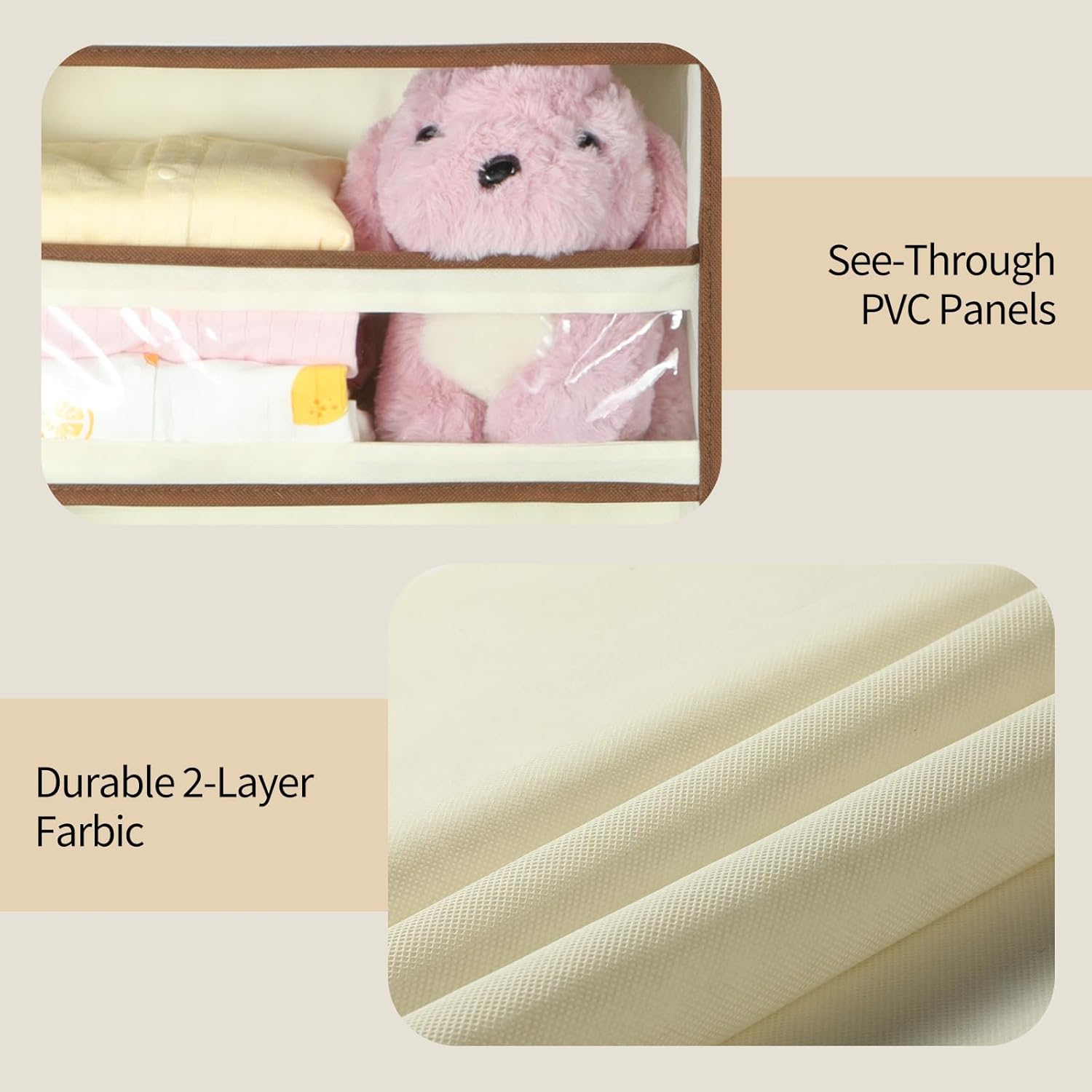 Yecaye 5-Tier Over The Door Organizer Dual-Column, 80lbs Load Over The Door Storage of 10 Compartments, Heavy Duty Extra Large Door Organizer Hanging for Bedroom Closet College Dorm Essentials, Beige - Image 6