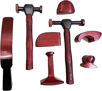 KROST 8pc Denting Kit Auto Body Fender Repair Hammer and Dolly Set | Car Body Repair Tool Kit for Dents with Metal Tool Case (8pc Denting Kit)