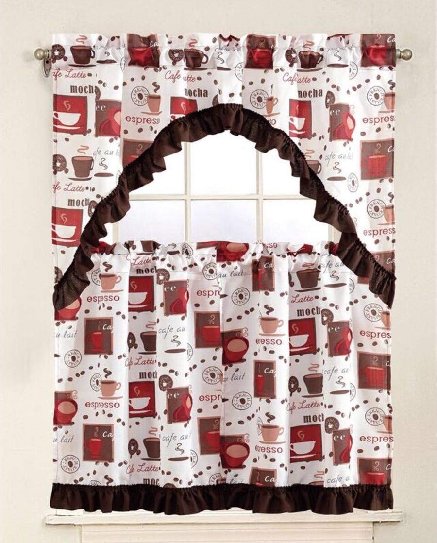 Kitchen Curtains Coffee Theme Curtains & Drapes 2023